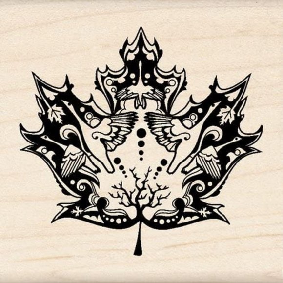 MINDSCAPE LEAF WOOD STAMP 60-00215 Inkadinkado Wood Mounted NEW NWT Craft Scrapb - Picture 1 of 1